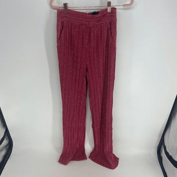 Revolve NBD Phoibe Womens Glitter Pink Fuchsia Metallic New Flare Pant X-Small - Picture 3 of 10